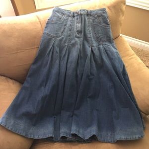 Soft Surroundings Denim Midi Skirt
